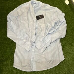 NOOS Mens Light Blue 100% Linen Long Sleeve Button Down Shirt XXL NWT Ciel 0040